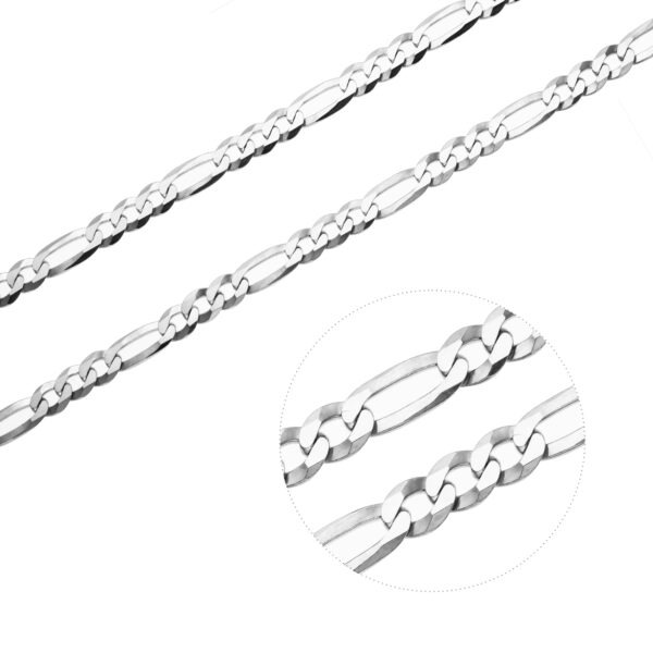 Stříbrný náhrdelník 3+1 FIGARO 120 Délka řetízku: 60 cm