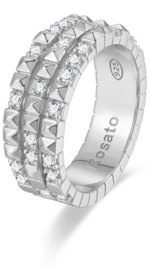Rosato Originální stříbrný prsten se zirkony Cubica RZA015 52 mm
