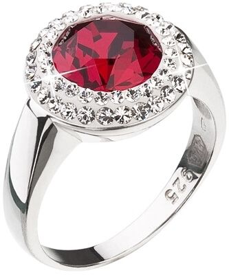 Evolution Group Stříbrný prsten s červeným krystalem Swarovski 35026.3 56 mm