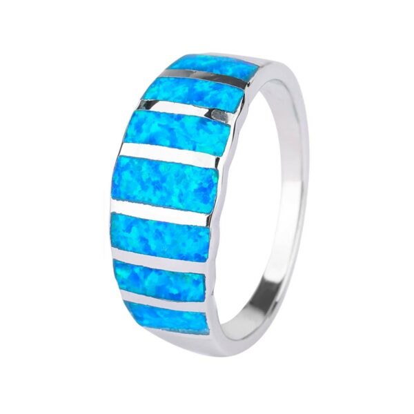 Stříbrný prsten NEBESKÝ modrý OPÁL Velikost prstenu: 68