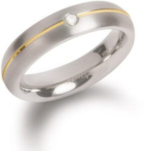 Boccia Titanium Titanový snubní prsten s diamantem 0130-06 49 mm