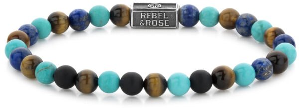 Rebel&Rose Korálkový náramek Mix Turquoise 925 RR-6S006-S 19 cm - L