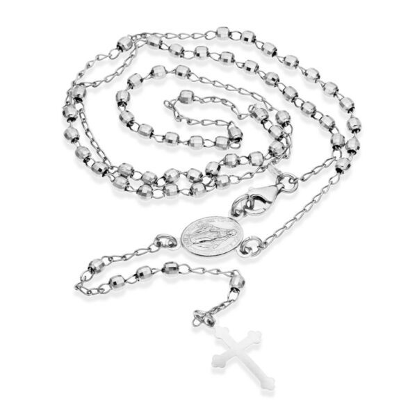 Stříbrný náhrdelník RŮŽENEC broušený