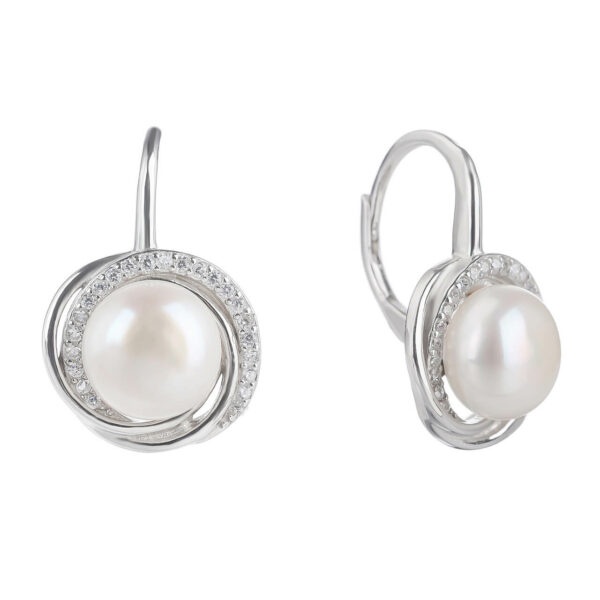 Stříbrné náušnice ORNAMENT s perlou