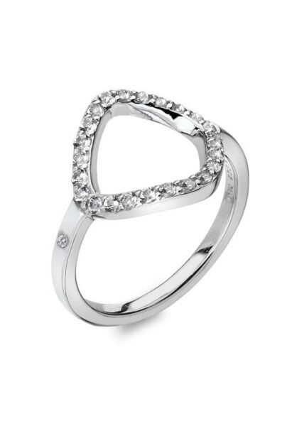 Hot Diamonds Elegantní stříbrný prsten s briliantem a topazy Behold DR221 52 mm