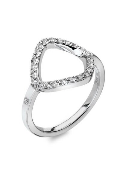 Hot Diamonds Elegantní stříbrný prsten s briliantem a topazy Behold DR221 56 mm