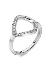 Hot Diamonds Elegantní stříbrný prsten s briliantem a topazy Behold DR221 50 mm