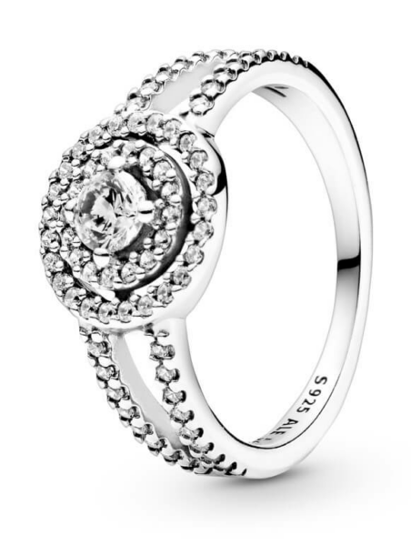 Pandora Luxusní třpytivý prsten ze stříbra 199408c01 54 mm