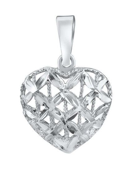 Silvego Romantický přívěsek ve tvaru srdce z bílého zlata SILVEGOB15003GW