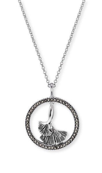 Engelsrufer Krásný stříbrný náhrdelník s markazity ERN-GINKGO-MA (řetízek