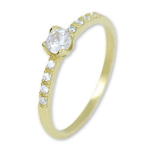 Brilio Zlatý prsten s krystaly 229 001 00858 60 mm