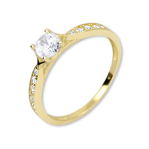 Brilio Zlatý prsten s krystaly 229 001 00753 52 mm
