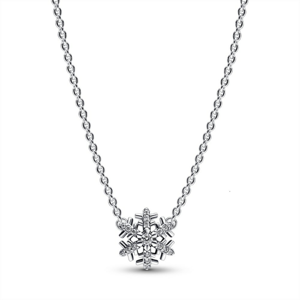 Pandora Slušivý náhrdelník ze stříbra Sněhová vločka 392371C01-45