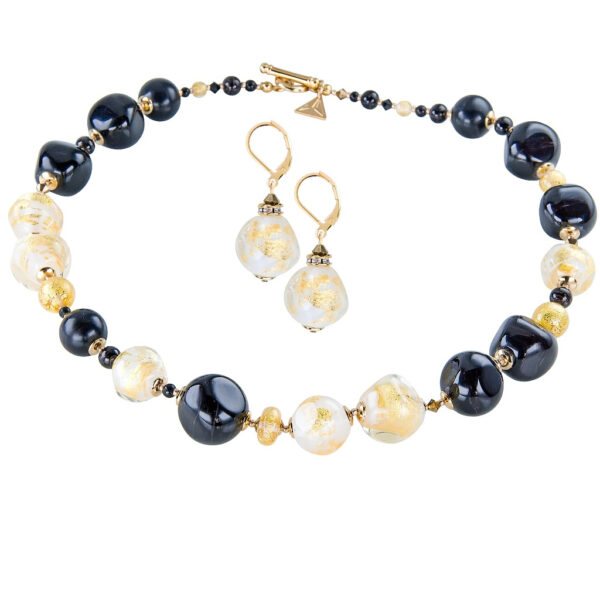 Lampglas Souprava šperků Gold Elegance s 24karátovým zlatem v perlách Lampglas CQ11 (náhrdelník