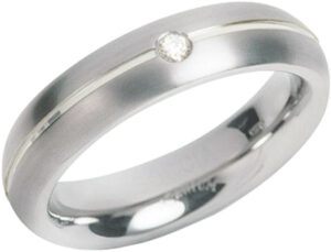 Boccia Titanium Titanový snubní prsten s diamantem 0130-05 54 mm