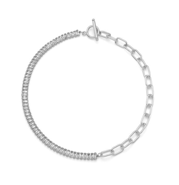 Oliver Weber Luxusní ocelový náhrdelník s kubickými zirkony Barsamin 12301