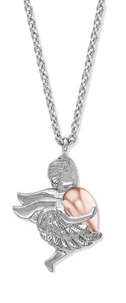Engelsrufer Nádherný stříbrný bicolor náhrdelník s andělíčkem ERN-ANGEL-HWBIR (řetízek