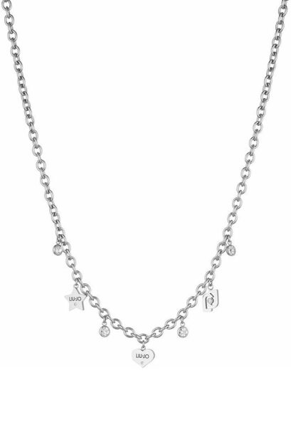 Liu.Jo Stylový ocelový náhrdelník s přívěsky Brilliant LJ1648