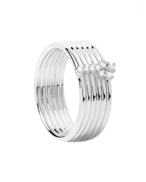 PDPAOLA Nadčasový stříbrný prsten se zirkony SUPER NOVA Silver AN02-614 56 mm