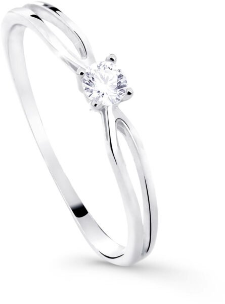 Cutie Diamonds Třpytivý zásnubní prsten z bílého zlata s briliantem DZ8027-00-X-2 60 mm