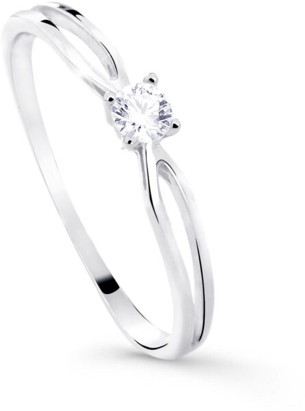 Cutie Diamonds Třpytivý zásnubní prsten z bílého zlata s briliantem DZ8027-00-X-2 61 mm