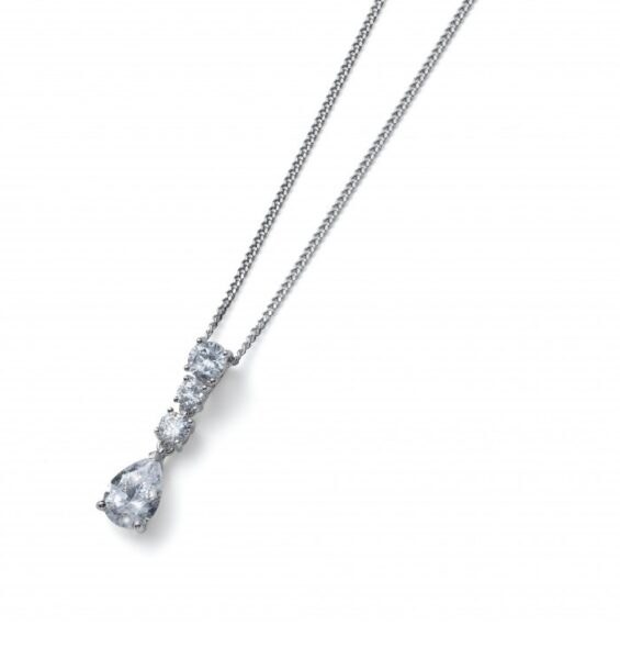 Oliver Weber Jemný stříbrný náhrdelník s krystaly Genuine Drop 61184 (řetízek