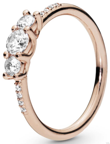 Pandora Bronzový prsten s čirými kamínky 186242CZ 52 mm