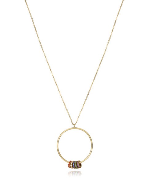 Viceroy Slušivý pozlacený náhrdelník s barevnými krystaly Elegant 13084C100-39