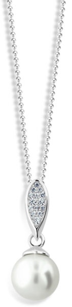 Cutie Jewellery Luxusní přívěsek z bílého zlata s pravou perlou a zirkony Z6304-3152-40-10-X-2