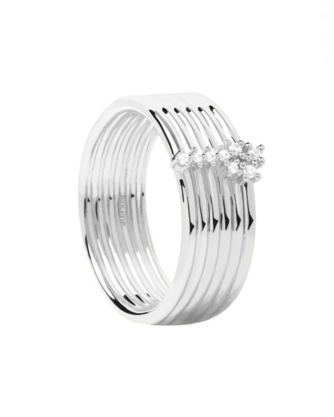 PDPAOLA Nadčasový stříbrný prsten se zirkony SUPER NOVA Silver AN02-614 54 mm
