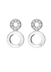 Hot Diamonds Elegantní stříbrné náušnice s diamanty a topazy Balance DE720