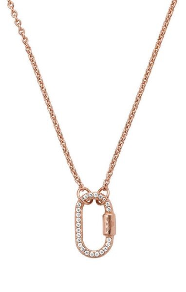 Emporio Armani Nadčasový bronzový náhrdelník s krystaly EG3527221