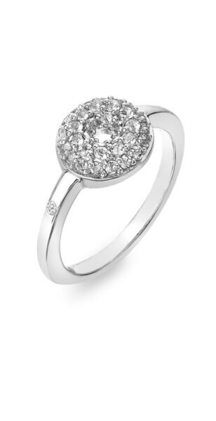 Hot Diamonds Třpytivý stříbrný prsten s diamantem a topazy Forever DR245 54 mm