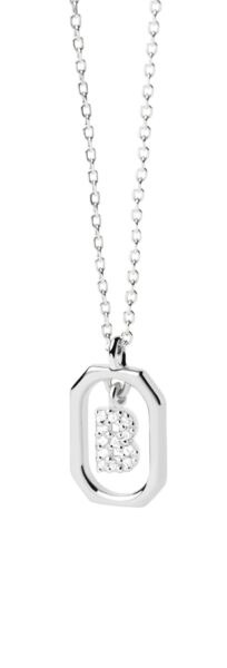 PDPAOLA Půvabný stříbrný náhrdelník písmeno "B" LETTERS CO02-513-U (řetízek