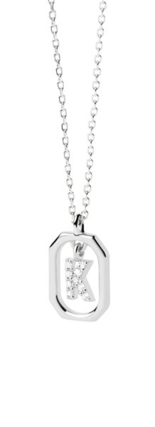 PDPAOLA Půvabný stříbrný náhrdelník písmeno "K" LETTERS CO02-522-U (řetízek