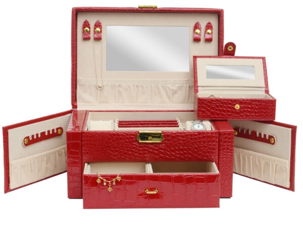 JK Box Honosná červená šperkovnice SP-950/A7