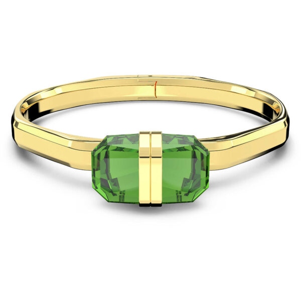 Swarovski Pozlacený pevný náramek s zelenými krystaly Lucent 5633624 S (5