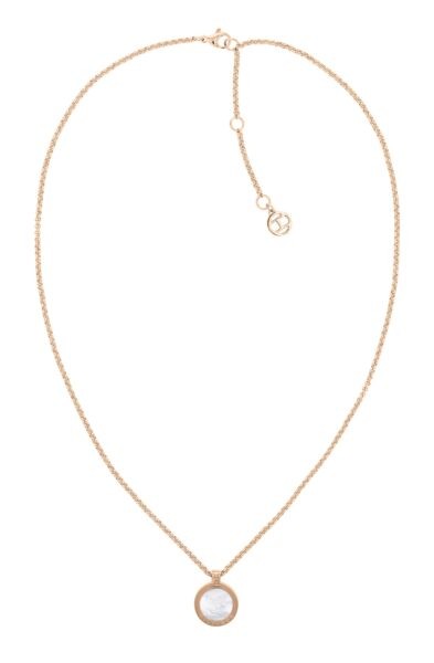 Tommy Hilfiger Romantický bronzový náhrdelník s perletí Iconic Circle 2780657