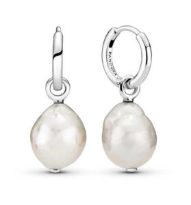 Pandora Něžné stříbrné náušnice s pravými barokními perlami 2v1 299426C01