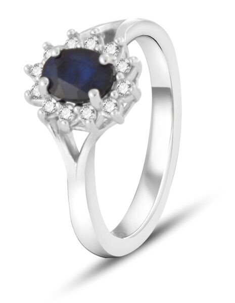 Beneto Exclusive Okouzlujicí prsten s modrým safírem SAFAGG4 52 mm
