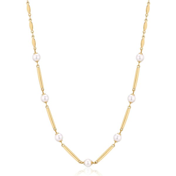 Brosway Elegantní pozlacený náhrdelník s perlami Affinity BFF161