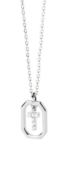 PDPAOLA Půvabný stříbrný náhrdelník písmeno "T" LETTERS CO02-531-U (řetízek