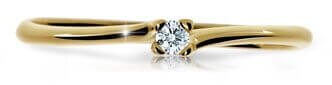 Cutie Diamonds Třpytivý prsten ze žlutého zlata s briliantem DZ6733-2948-00-X-1 62 mm