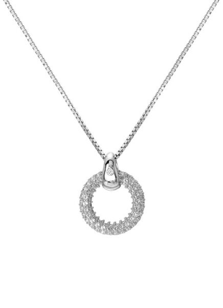 Hot Diamonds Třpytivý stříbrný náhrdelník s diamantem a topazy Forever DP901 (řetízek
