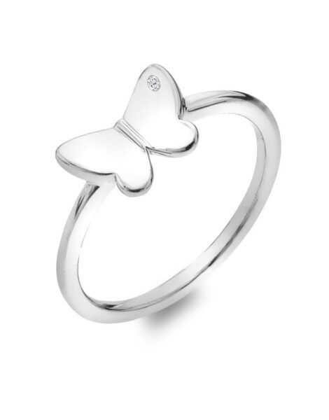 Hot Diamonds Půvabný stříbrný prsten s motýlkem Flutter DR254 51 mm