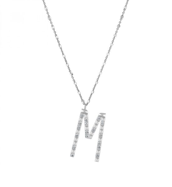 Rosato Stříbrný náhrdelník s přívěskem M Cubica RZCU13 (řetízek