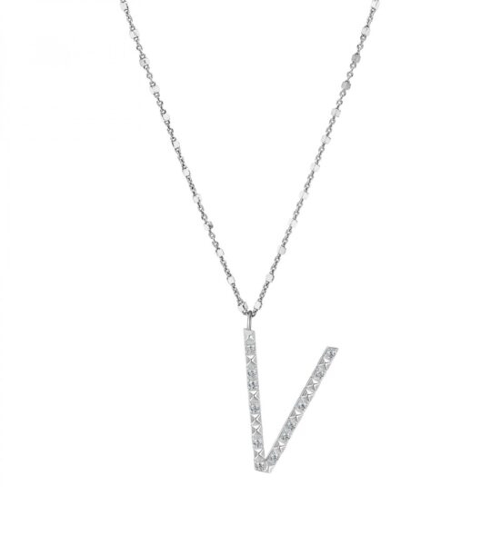 Rosato Stříbrný náhrdelník s přívěskem V Cubica RZCU22 (řetízek