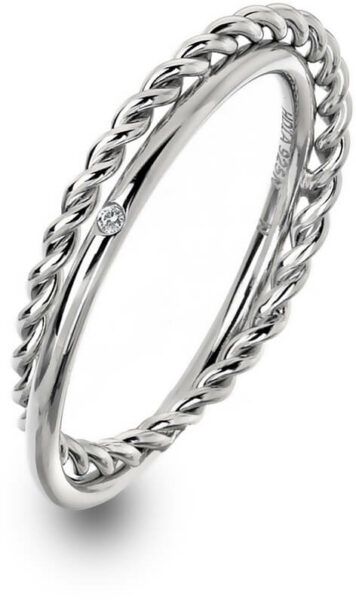 Hot Diamonds Luxusní stříbrný prsten s pravým diamantem Jasmine DR210 60 mm