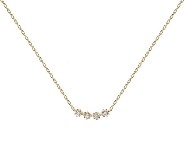 PDPAOLA Elegantní pozlacený náhrdelník ze stříbra WHITE TIDE Gold CO01-366-U