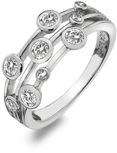 Hot Diamonds Luxusní stříbrný prsten s topazy a diamantem Willow DR207 51 mm